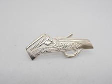 Fucile : Spilla da giacca in Argento 925 - Caccia - Doppietta - Tiro - Volo