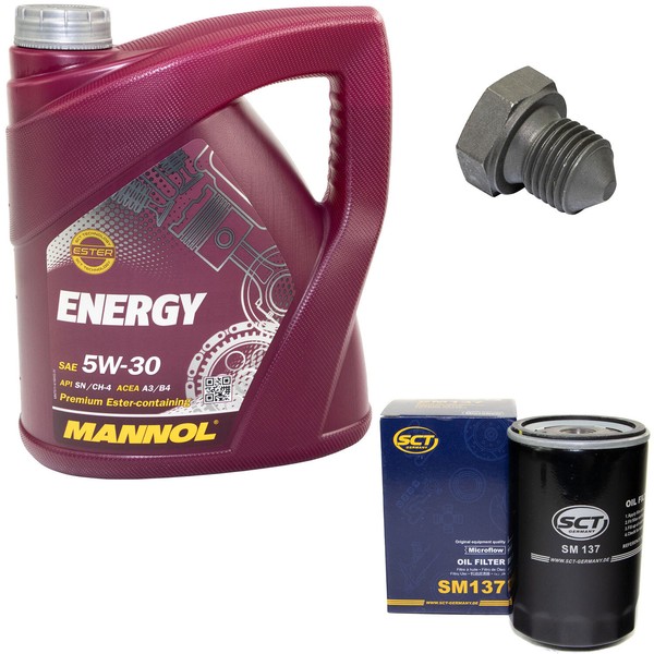 MotoröL ÖLfilter SM137 5W30 4Liter + ÖLablassschraube FüR Seat Ibiza VW Golf-image