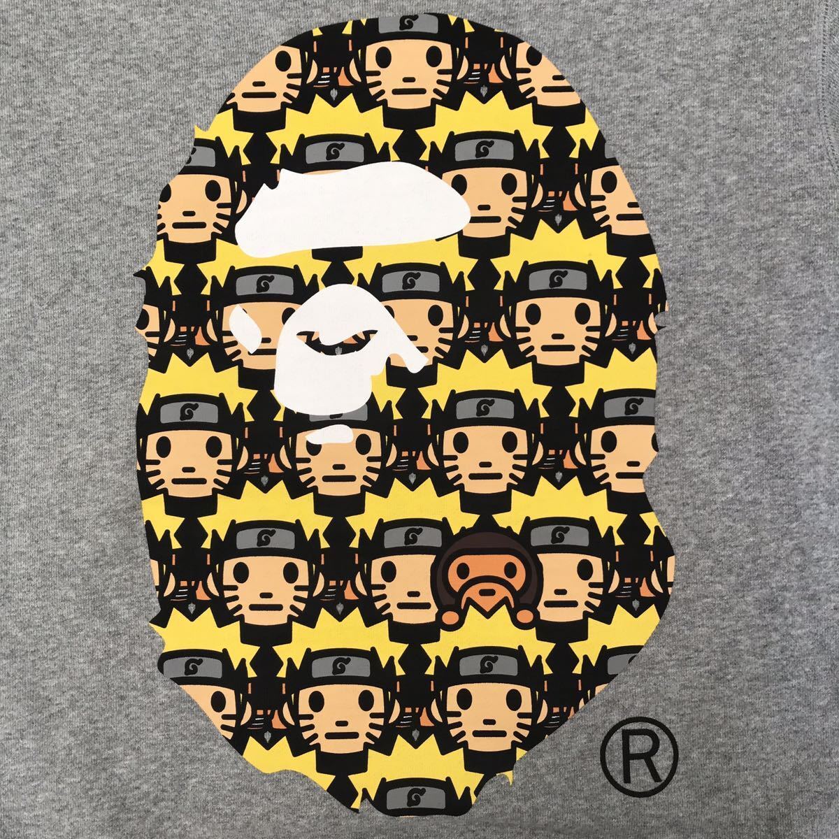 BAPE × NARUTO ape head sweat shirt baby milo Gray A Bathing Ape