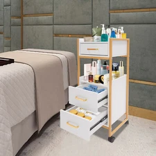 Salon Trolley Cart with Wheels Stylist Cart Mobile Hairdressing Barber Station