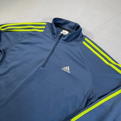 Adidas 1/4 Zip Response Formotion Pullover Mens L Blue Performance Climacool