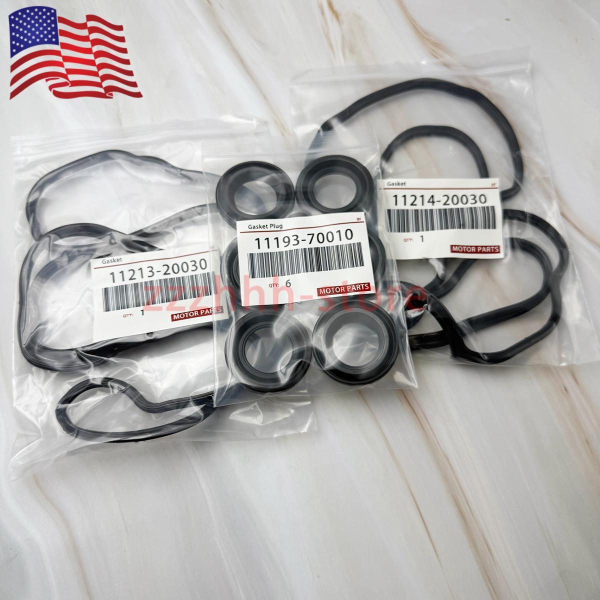 US 1 Set 6Cyl Valve Cover Gasket Kit W/ Spark Plug Tube Seal For
