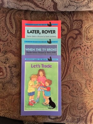 3 Puffin Easy to Read Books- (Later, Rover-When The TV Broke-Let's Trade)