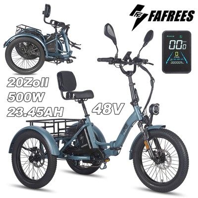FAFREES F20 MATE 3Rad Elektrofahrrad 23.45AH 20''Elektro Dreirad E-Bikes mit korb