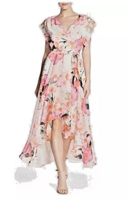 eliza j high low wrap dress