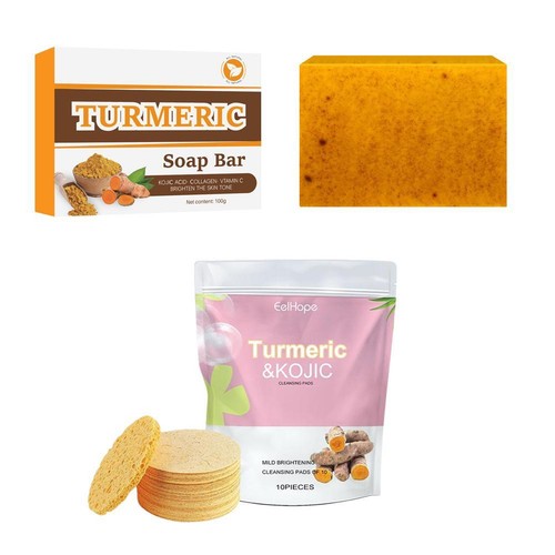 US-Honey Glow Lemon Turmeric Kojic Acid Soap Bar, Turmeric Face and Body Soap - Picture 9 of 20