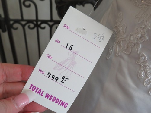 P88W ABITO DA SPOSA ASPED SA100 CON PERLINE TAGLIA 16 DESTINAZIONE FORMALE $799 - Foto 13 di 13