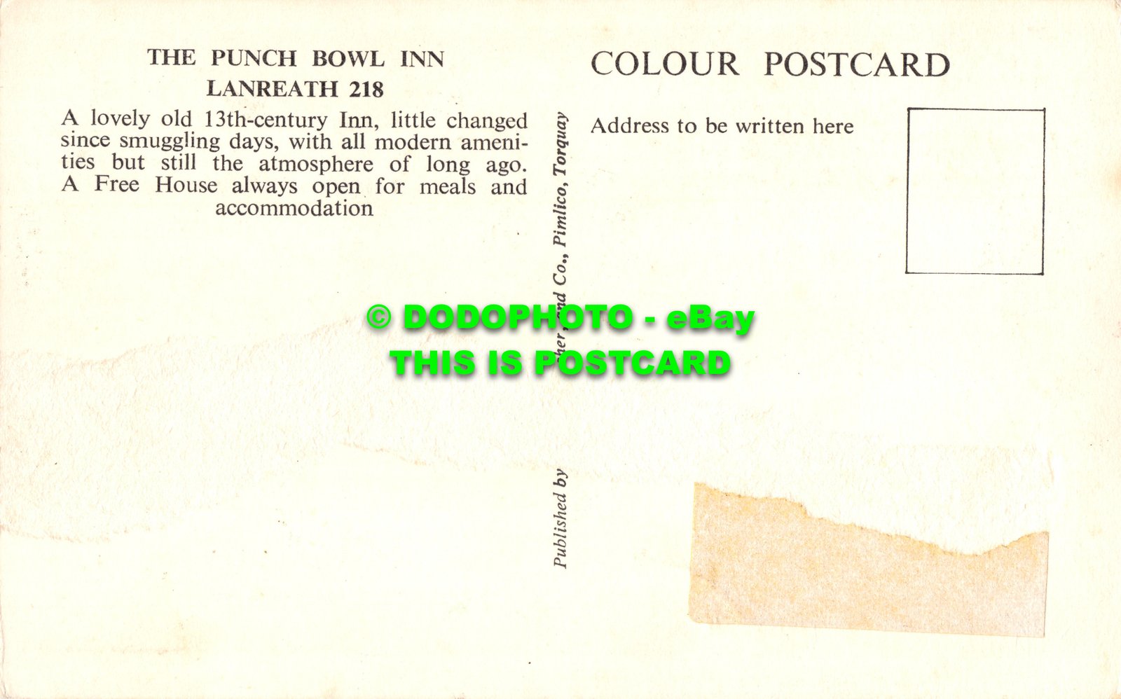 R526375 The Punch Bowl Inn. Lanreath. Near Looe. Cornwall eBay