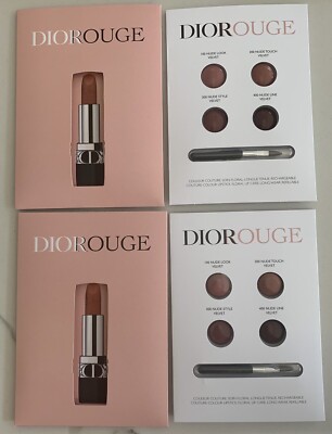2 x Dior Rouge Couture Colored Lipstick Nude Velvet Look Touch Style sample set