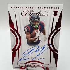 2022 FLAWLESS DAMEON PIERCE /15 RC Auto Rookie Debut Signatures ON CARD AUTO SSP