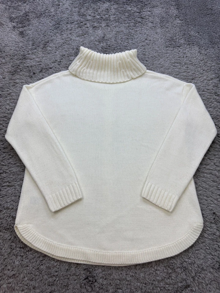 Jones Нью-Йорк свитер женщин большой белый слоновой кости 3D коренастый кабель трикотажа водолазка - Изображение 2 из 4