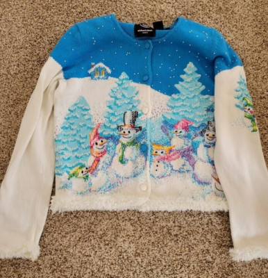 RARE Michael Simon Cross Stitched/Beaded Sweater EUC Small