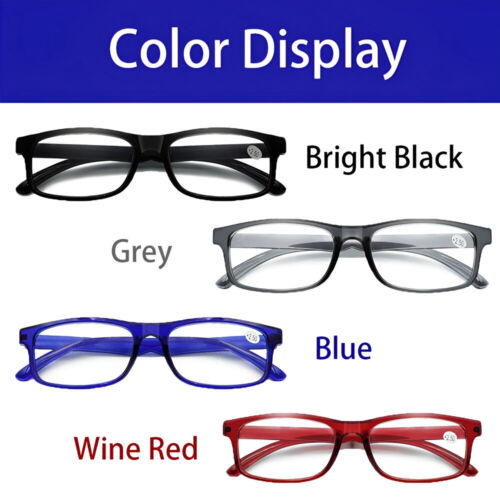 4 Paar eckiges Gestell Lesebrille Federscharniere Lesebrille +1,0 1,5 2,0 2,5 3,0 - Bild 2 von 12