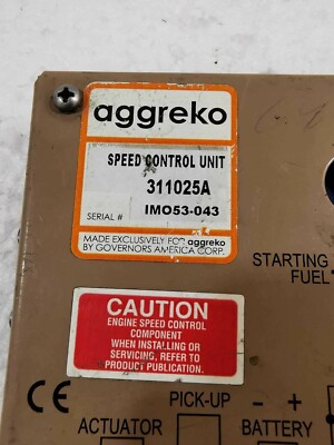 Aggreko 311025A SPEED CONTROL UNIT | eBay