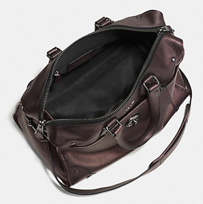 NWT Coach Metallic Leather Rhyder 32 Satchel Bronze F33739 | eBay