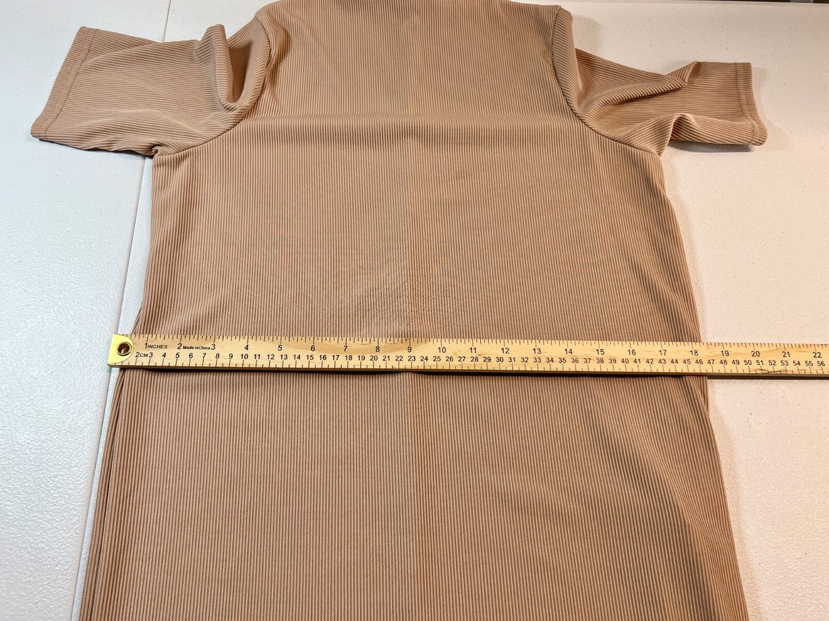 Nasty Gal T-Shirt Long Dress Women's Size 2 Beige Solid Polyester  Turtleneck | eBay
