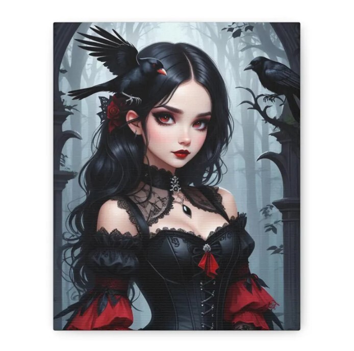 Crimson Realm Fantasy Wall Art for Enchanted Home Decor  