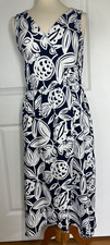 Talbots, Sz.Lp Bluen& White Sleeveless, Wrap Skirt Dress