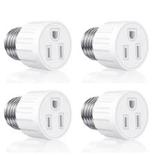E26/E27 Light Socket to Plug Adapter 2/3 Prong Light Bulb Socket Adapter Outlet