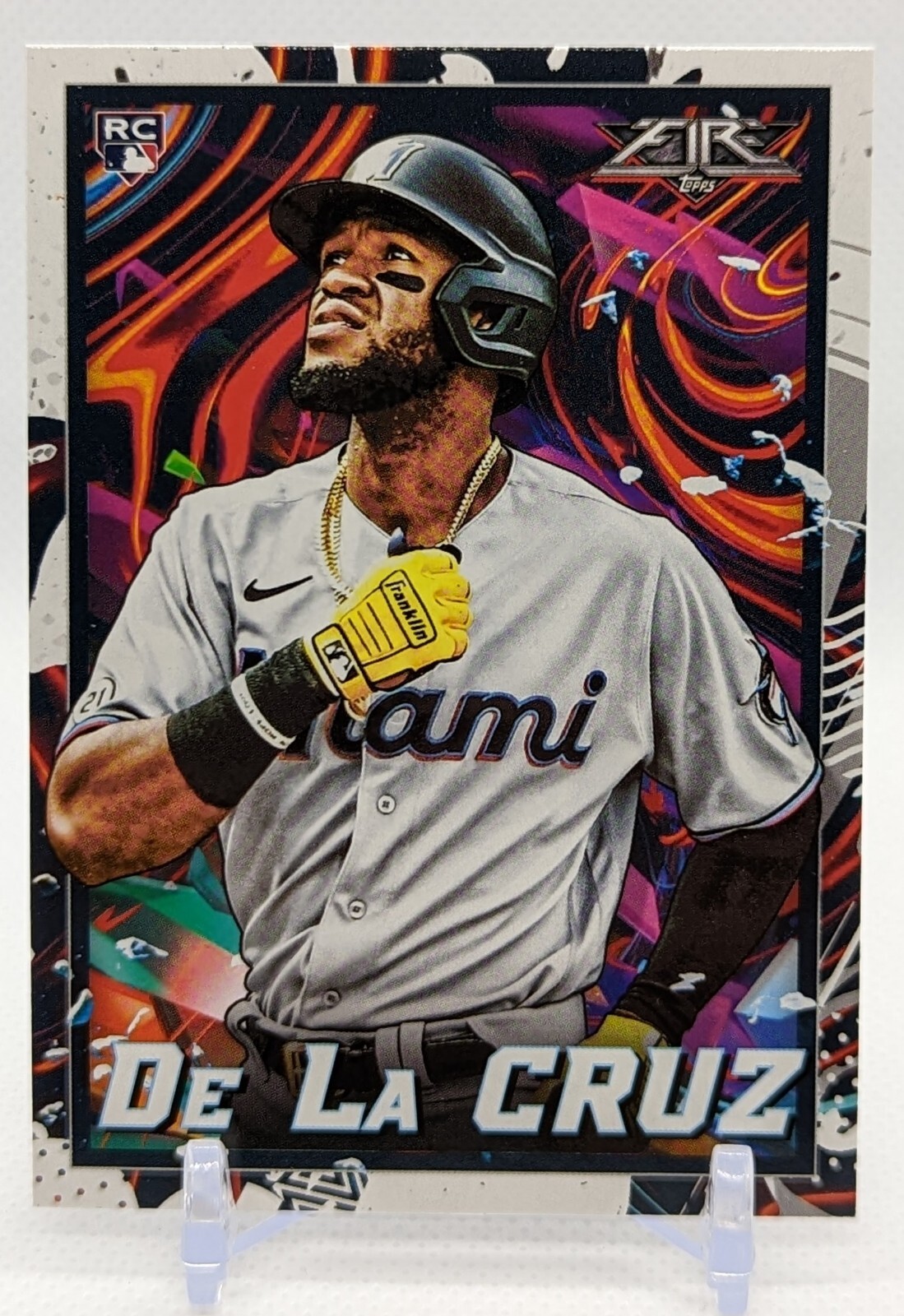 ⚾⭐2022 Topps Fire Bryan De La Cruz RC #15 Miami Marlins Rookie