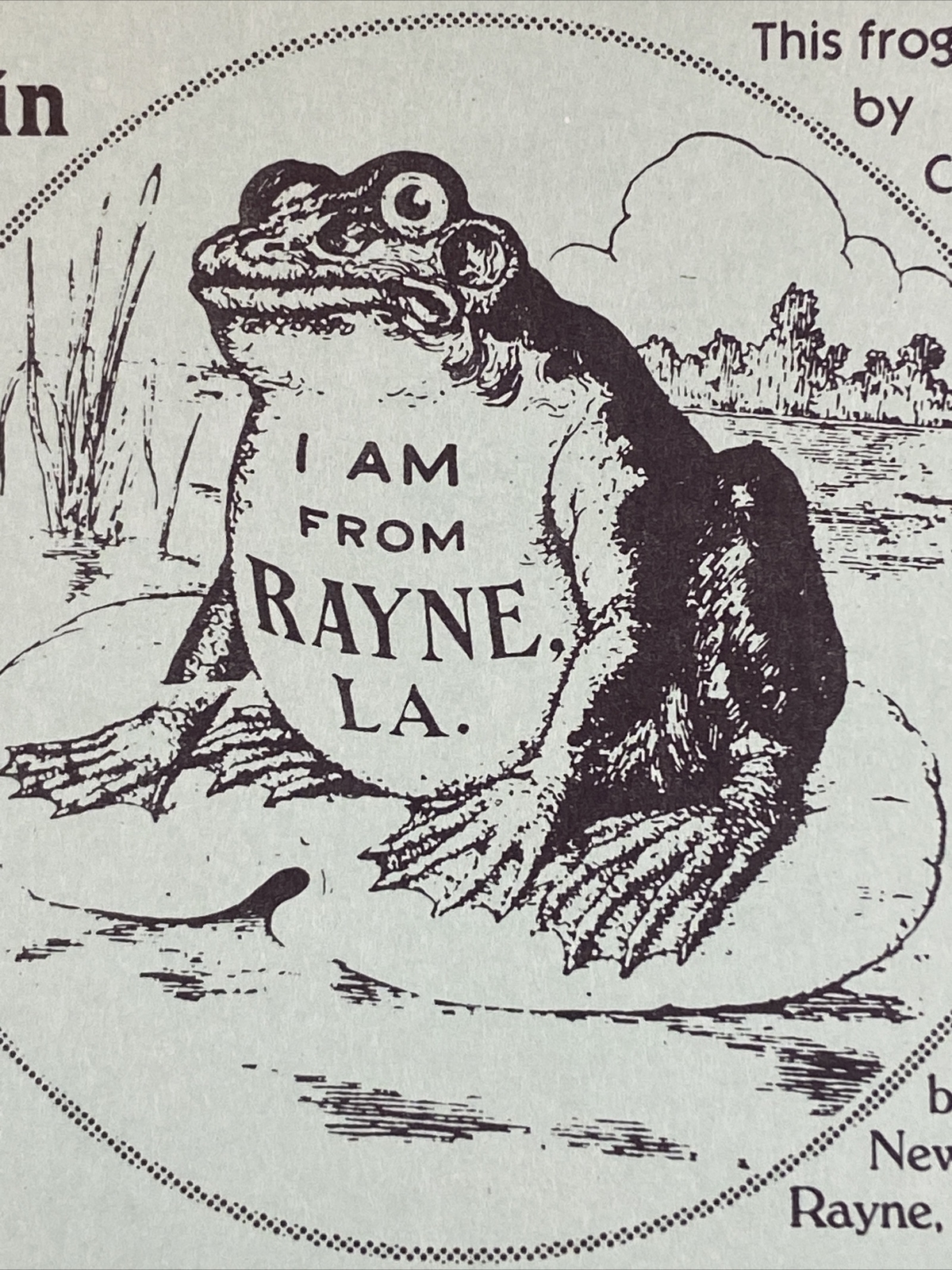 Rayne, Louisiana Postcard "Frog Capitol of the World" "City of