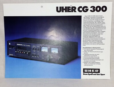 Vintage 1977 UHER CG 300 Cassetten-tonbandgerät Broschüre 1 pp color Deutsche