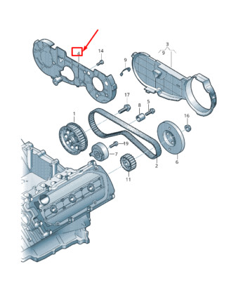 Audi A6 C6 A8 D3 3.0 TDI V6 Fuel Pump Drive Belt Rear Cover Guard  