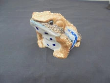 Fat Toad Frog Garden Ceramic Figurine 3” A Price Import Tag Japan Hirado Style