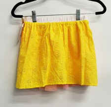 Cat Jack Girl's Reversible Skirt Yellow/Pink Eyelet Mesh size S 6/6X NWT