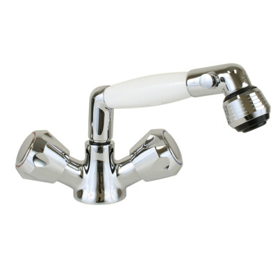 _Scandvik Combo Shower Sprayer White with 5 ft. Hose & Adjustable Spray Aerator