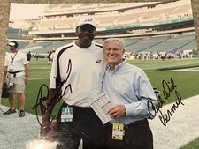 DICK VERMEIL HAROLD CARMICHAEL PHILADELPHIA EAGLES SIGNED 8X10 1980 NFC CHAMPS 3