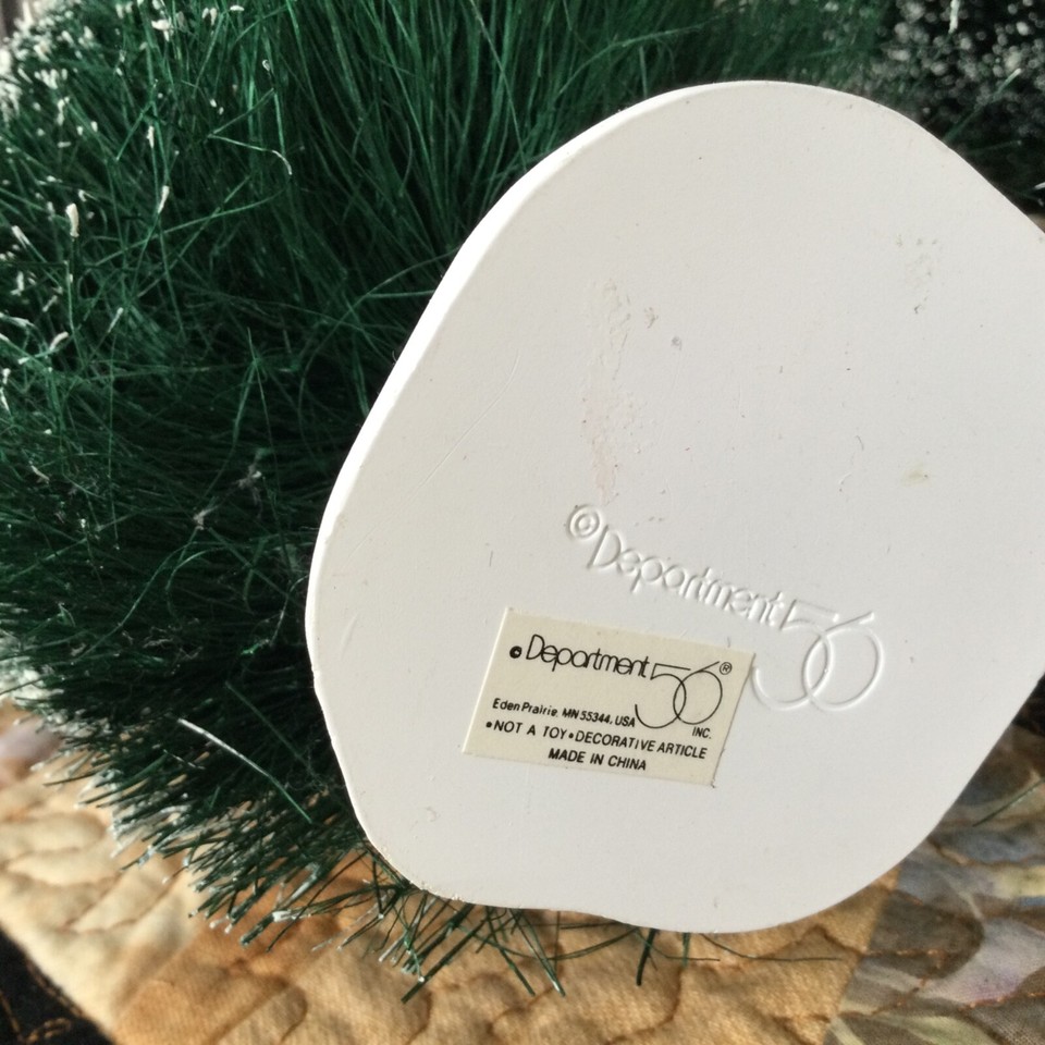 Lot of 6 Dept 56 Large 12” Frosted Sisal Trees Bottlebrush Pine w/Snow