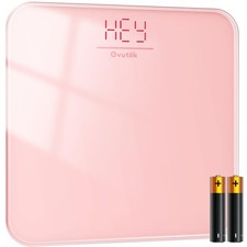 Ovutek LED Digital Bathroom Scale - Accurate Tempered Glass 400lb Pink