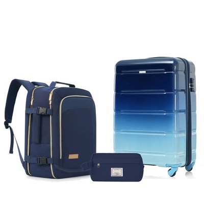 20'' ABS+PC Hardside Luggage Suitcase with 20L Backpack Travel Wet-Dry Toiletry