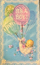 Vintage Carleton Cards  It s a Boy  Birth Announcement (7) Unused Ephemera 1971