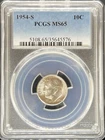 1954-S Roosevelt Dime MS65 PCGS (#PA35645576)