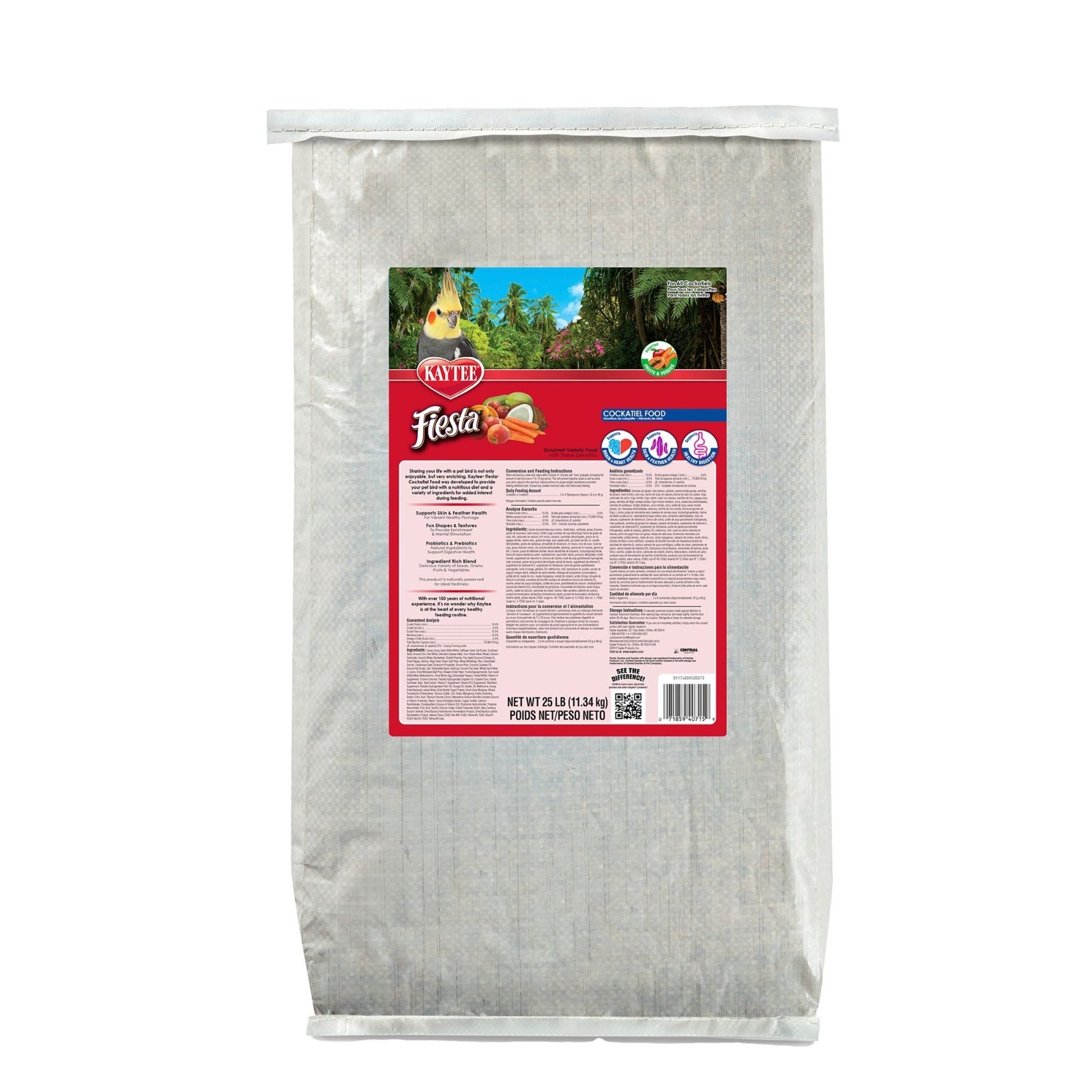 KAYTEE Fiesta Cockatiel Food, 25 Lb
