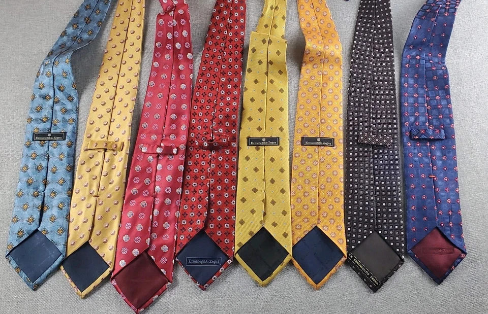 Corbatas Ermenegildo Zegna Hombres Diseñador de Seda Italia Elegantes Lote de 10 Foto 3 de 4