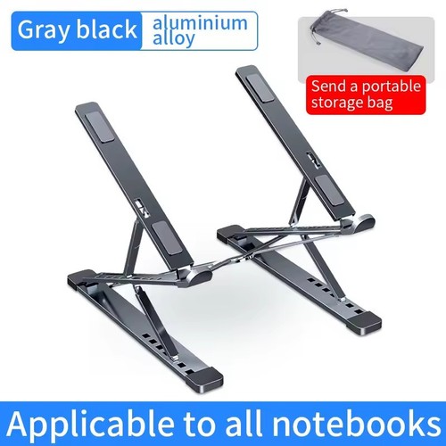 Adjustable Laptop Stand Double Height Support Aluminum Foldable Holder for Desk - Afbeelding 8 van 8