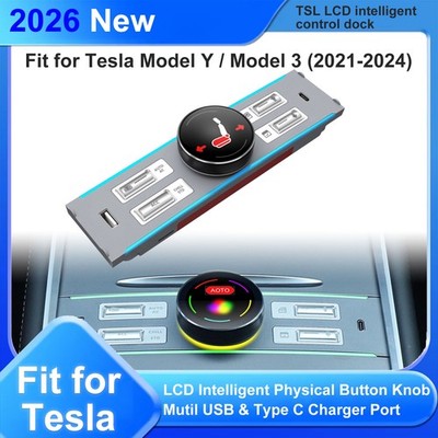 Safety One Click Control LCD Dock Compatible Knob For Tesla Model 3 Y 2021-2024