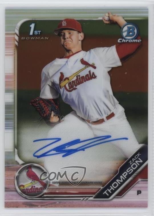 2019 Bowman Draft Chrome Draft Pick Auto Zack Thompson #CDA-ZT Auto 13c1
