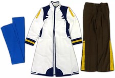 VOCALOID KAITO Cosplay Costume L Set White Blue Brown w/ Scarf
