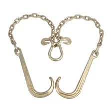 5/16" X 2' G70 Tow Chain J-Hooks V-Chain Flatbed Truck Rollback Wrecker Carrier