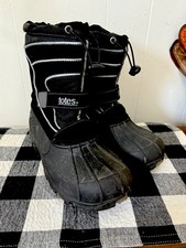 Totes 5 Black Boots Boys Rubber Insulated EUC