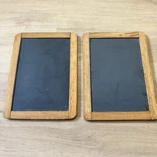 2 Double Sided School Slate With Wood Frame | Vintage Slate Board