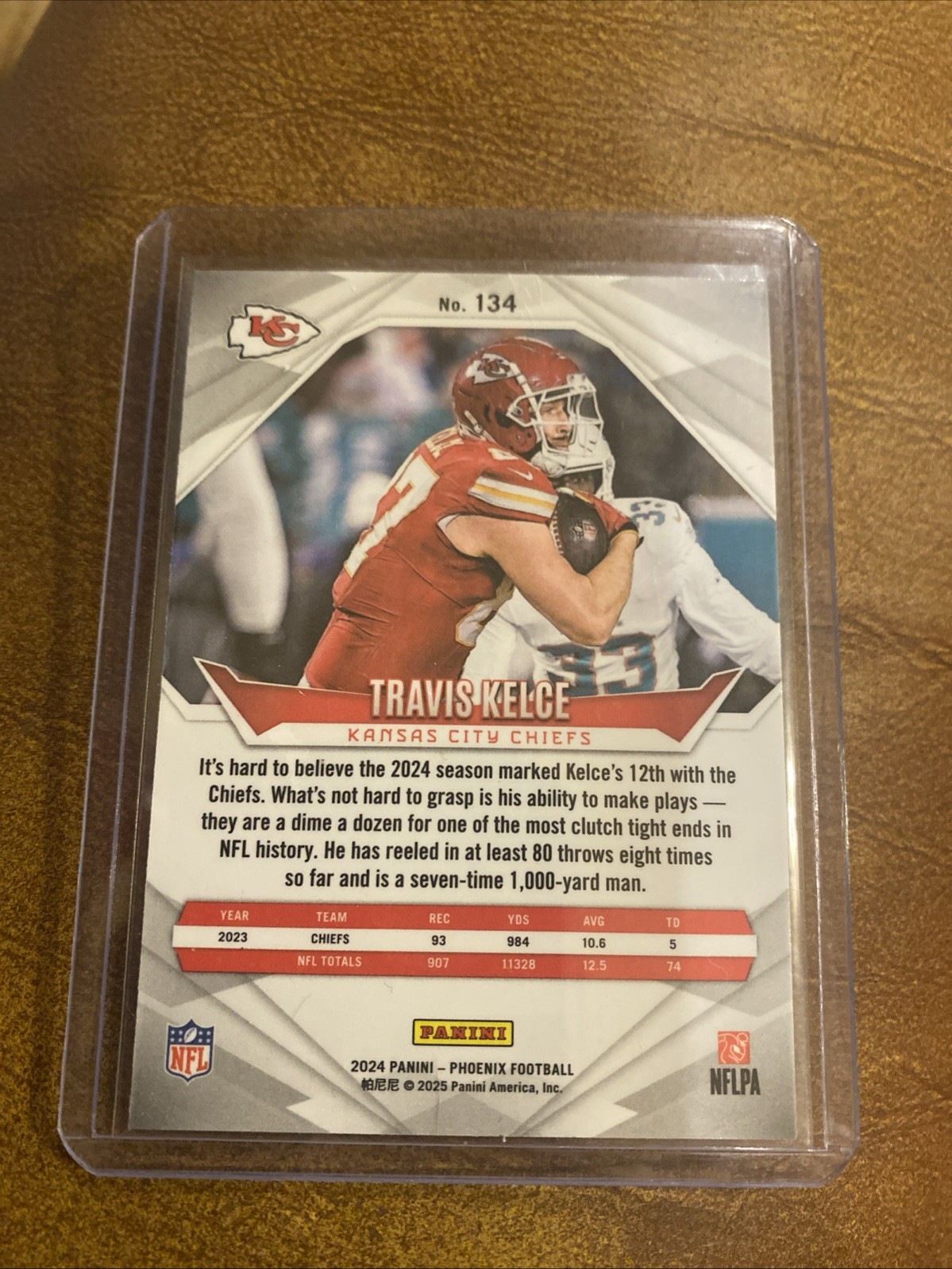 2024 Panini Phoenix Silver Glitter Travis Kelce Kansas City view 3