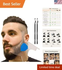 Perfect Beard Trimmer Kit - ClearShaper 3.0 with Barber Pencils for DIY Grooming