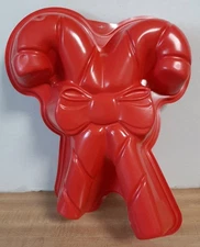 Vintage 1996 Christmas Jello Candy Cane  Mold Red Plastic With Recipes New