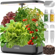 Hydroponics Growing System 12 Pods, Indoor Herb Garden with Grow Light Water ...