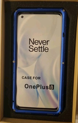 Handy Case für OnePlus 8 Stoßfest Bumper Outdoor Aluminium In Metallic Blau